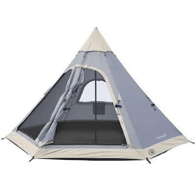 Produktbild von Skandika Tipi Zelt Lavvu 335 Protect | Zelt für 4 Personen, 2 m Stehhöhe, eingenähter Zeltboden, 3000 mm Wassersäule, UV 50+, Festivalzelt
