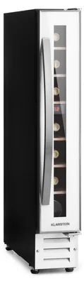 Produktbild von Klarstein Weinkühlschrank, 1 Zonen Getränkekühlschrank, Kleiner Einbau-Weinschrank Schmal, 20L Wein-Kühlschrank mit Glastür, Indoor/Outdoor Flaschenkühlschrank, Wine Fridge 5-22°C, 7 Flaschen