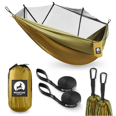 Produktbild von MOUNTAIN GOAT Einpersonen Hängematte mit Moskitonetz, Camping, Outdoor