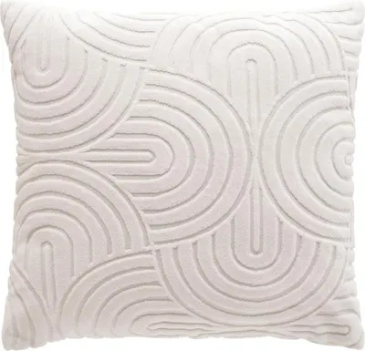 Image de Housse de coussins décoratifs - PROMO LINGE - SOLLY - Polyester - 40 x 40 cm - Blanc