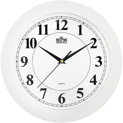 Produktbild von MPM-Quality Wanduhr Jarmila rund 310 mm Kunststoff Weiß