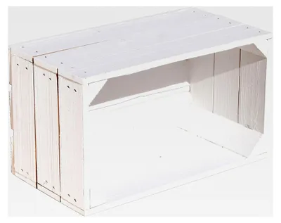 Produktbild von Regalkiste Hilde weiß 38x22x19cm Weinkiste Obstkiste Ablagekiste Balkon Deko Garten Deko Holzkiste