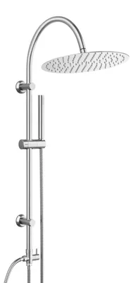 Regendouche-Set XXL 30 cm, Edelstahl, U-förmige Stange, Chrom