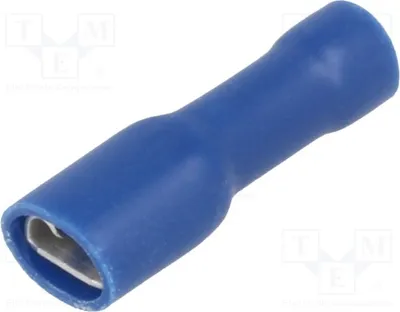 Zdjęcie produktu dla 10 sztuk złączek: płaskie, żeńskie, do przewodów o przekroju 1,5÷2,5 mm², długość 0,5 mm, szerokość 4,8 mm, izolowane, typ ST-012/B, izolowane złącza
