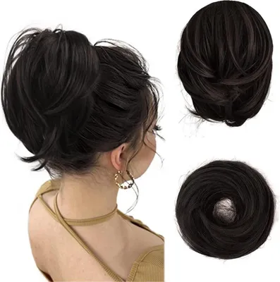 Image de Postiche Extension de queue de cheval en chignon brun foncé 20cm