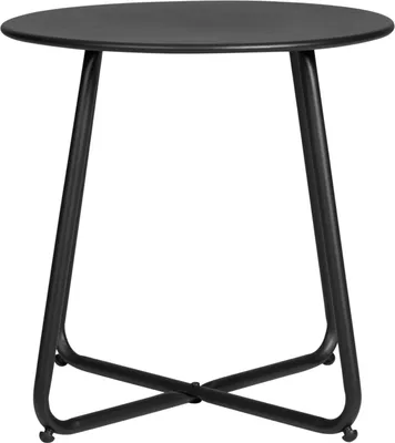 Produktbild von Homestyle4u 2486, Beistelltisch Gartentisch Schwarz Metall Tisch Ablage Indoor Outdoor
