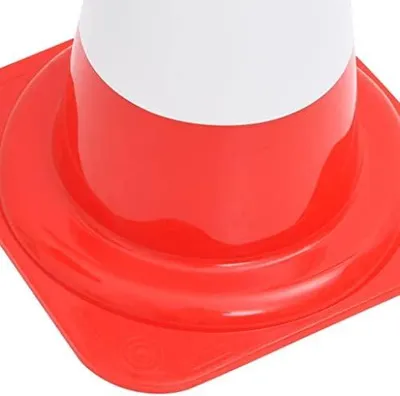 Produktbild von Reflektierende Verkehrskegel, 20 Stück, 50 cm hoch, mit rotem und weißem Warnschild, wetterfestes PE Material, geeignet für Baustellen und Absperrungen