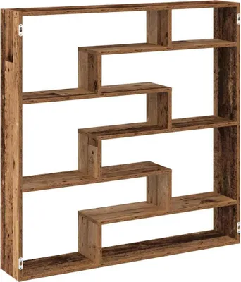 Image de vidaXL Étagère cube 7 compartiments imitation vieux bois Matériau dérivé du bois