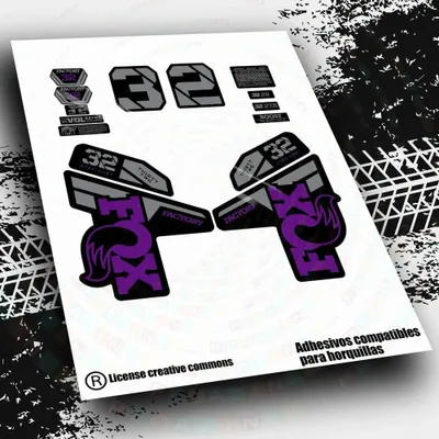 Image de Autocollant, compatible avec les fourches de vélo, en vinyle résistant, violet