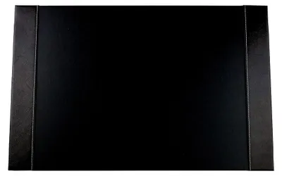 Produktbild von DELMON VARONE - Personalisierbare Schreibtischunterlage mit 2 Seitenfächer Vintage Leder Anilin schwarz, Rutschfeste Schreibunterlage abwaschbar, Schreibtisch Unterlage ideal als Mousepad, 64x42 cm