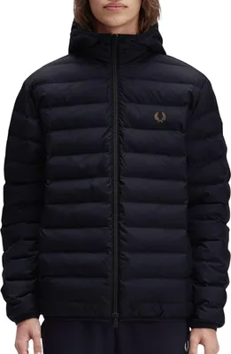 A person wearing a black hooded jacket.