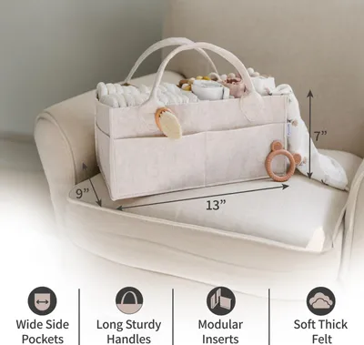 Produktbild von Babyluier Caddy Organizer, Aufbewahrungskorb für Wickeltisch, klein, für Babyzimmer