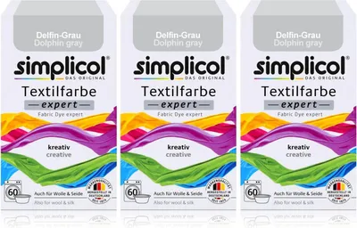 Produktbild von Simplicol Textilfarbe expert Delfin-Grau 150g - Farbe zum Färben (3er Pack)
