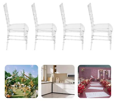 Productafbeelding van Eetkamerstoelen, elegant en minimalistisch design, set van 4, 89 cm hoog, transparant