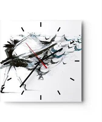 Produktbild von Wanduhr - Quadrat - Glasuhr - Tanz eine Frau Ballett Aktivität - 30x30cm - Schleichendes Uhrwerk - Lautlos - zum Aufhängen bereit - Dekoration Modern - Wanddekoration aus Glas - C3AC30x30-3078