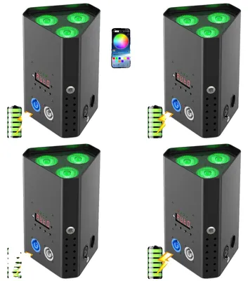 Produktbild von Bühnenscheinwerfer, kabellose Steuerung, 6-in-1 Farbmischnung, EU-Stecker 4PCS
