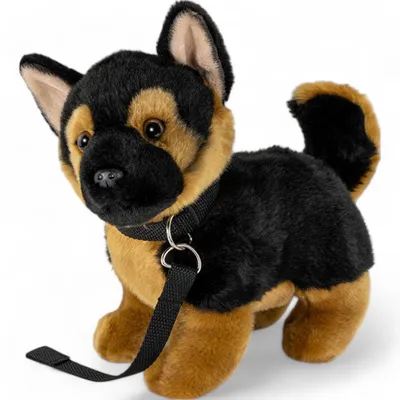 Produktbild von Carl Dick Schäferhund mit Leine stehend ca. 22cm lang und ca. 20cm hoch 3322 Kuscheltier, Plüschtier, Stofftier