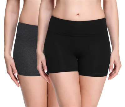 Produktbild von Merry Style Damen Shorts Radlerhose Boxershorts aus Viskose 2Pack MS10-284(Schwarz/Dunkelmelange (2Pack), S)