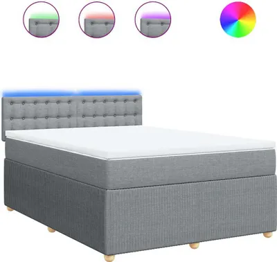 Produktbild von vidaXL Boxspringbett mit Matratze Hellgrau 160x200 cm Stoff