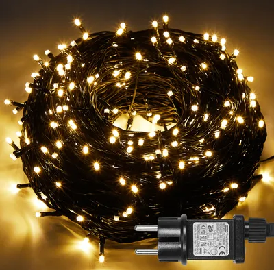 Produktbild von Lichterkette 100m 500 LED 8 Lichtmodi 31V Wasserdicht Innen Außen Weihnachten Hochzeit Party Garten Deko, Warmweiß