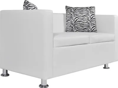 Produktbild von vidaXL 2-Sitzer-Sofa Kunstleder Weiß