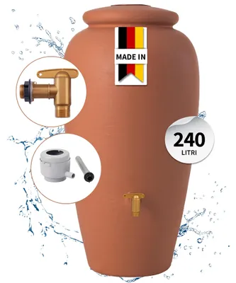 Immagine prodotto di GARANTIA anfora set completo 240 litri terracotta incl. rubinetto in plastica e raccordo pluviale, Immagine generata dall'IA