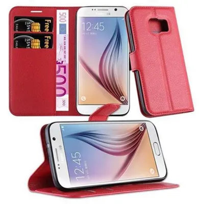 Zdjęcie produktu dla Etui ochronne Cadorabo do Samsung Galaxy S7 w kolorze czerwonym etui na telefon komórkowy z magnetycznym zamknięciem