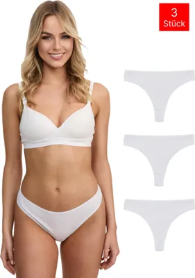 Produktbild von Tazzio Damen String 3er-Pack F933 (Weiß, M)