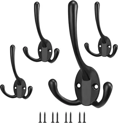 Produktbild von 4-stücke Wandmontage-Klemmstangen - Metall-Klemmstangen für Handtücher, Mäntel, Hüte - robuste Taschenhalter Klemmstangen