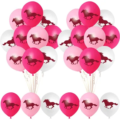 36 Pferdeballons 30 cm Latex Cowboy-Motiv Geburtstagsdeko