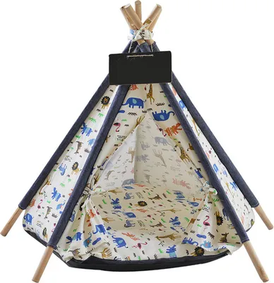 Produktbild von Pettimania Tipi/Höhle/Zelt mit Tierprint für Hunde, diverse Größen, NEU, Maße: 60 x 60 x 90 cm