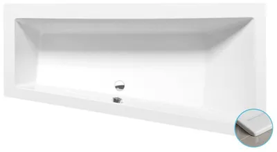 Produktbild von Polysan ANDRA R SLIM asymmetrische Badewanne 170x90x45cm, weiß
