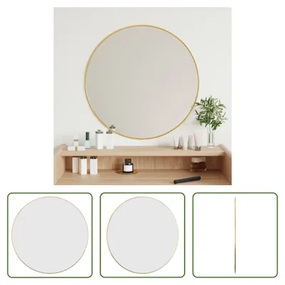 Produktbild von The Living Store Wandspiegel Golden Ø 60 cm Rund