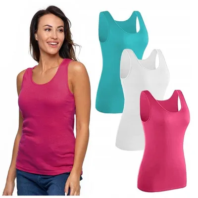 Immagine prodotto di Set di 3 canotte da donna in cotone Moraj, 3 pezzi, vari colori, taglia M