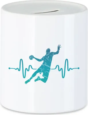 Produktbild von Handball Herzfrequenz Spardose Handballer Handballspieler Handballverein Mannschaft
