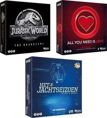 Produktbild von Brettspiel-Sammlung - 3 Stücke - Welt der Dinosaurier Brettspiel & Liebe braucht keine Grenzen & Insel der Versuchung