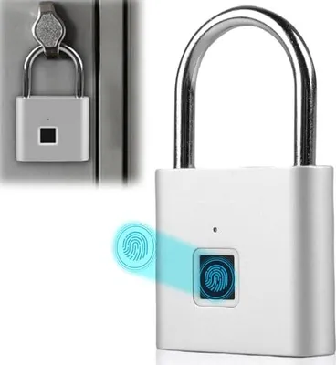 Produktbild von Fingerabdruckschloss USB -Lade -Vorhängeschloss wasserdichtes Fitnessstudio, Lagerhäuser, Gepäck, Schließfach