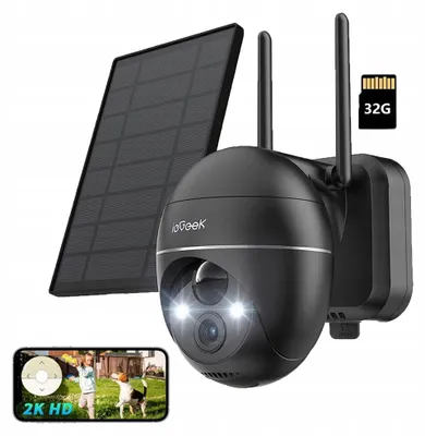 Produktbild von ieGeek Solar WLAN-Kamera 3MP Außen Schwenkbar PTZ 360°