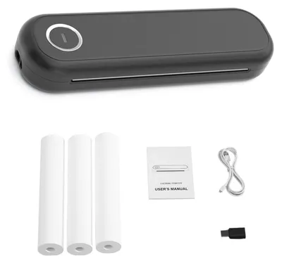 Produktbild von A4-Tragbarer Thermodrucker Bluetooth- und USB-Anschluss 50 mm/56 mm/77 mm/107 mm/210 mm/216 mm US-Letter Kompatibel mit Windows und MacOS Tintenloses Drucken