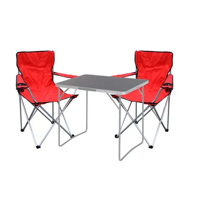 3er Campingmöbel Set Campingtisch Campingstuhl Regiestuhl 80x60x68cm