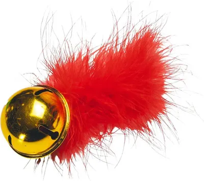 Image de Jouet pour chats Beeztees Cloche de Noël avec plume rouge