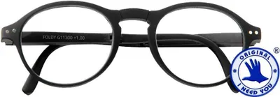 Produktbild von Lesebrille mit Mikrofaserbeutel Foldy Schwarz (+ 1,5 dpt)