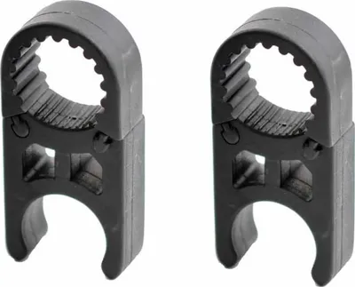 Produktbild von 2x Halteclip Badeleiter f. 25mm, robuster Kunststoff, schwarz, 73 mm x 36 mm