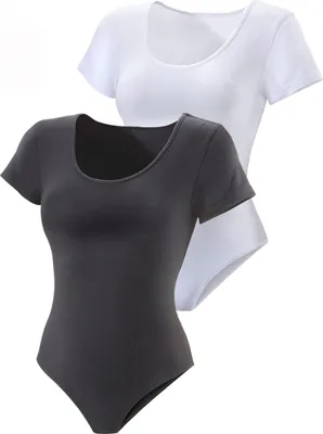 Produktbild von VIVANCE Vivance T-Shirt-Body schwarz, weiß Größe 32/34