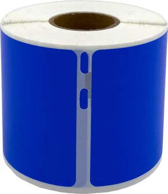 Produktbild von DULA Etiketten - Kompatibel mit Dymo Compatible labels - Blauw - 99014 - S0722430 - Verzend- en naambadge etiketten - 1 rol - 101 x 54 mm - 220 labels per rol
