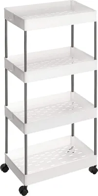 Produktbild von Lagerwagen - 4 Ebenen - 40x86x22 cm - weiß