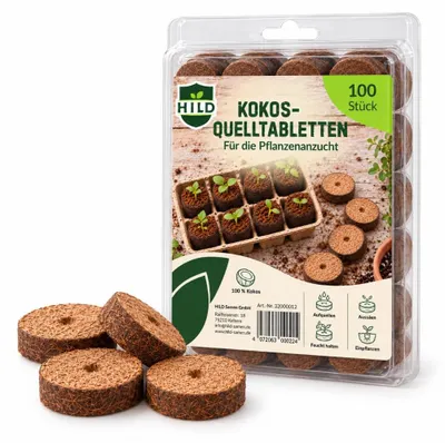 Produktbild von HILD Kokos-Quelltabletten Bollerbloom 100 Stück