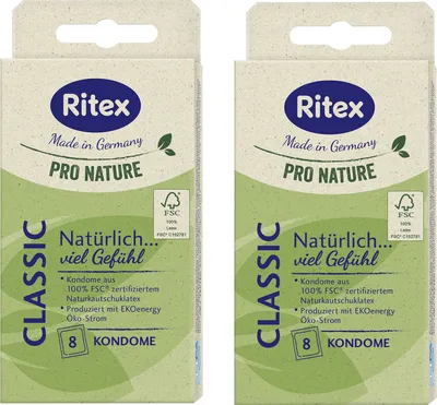 Produktbild von 16x Ritex Pro Nature Classic umweltfreundliche Kondome gefühlsecht - Größe L