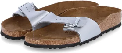 Produktbild von Birkenstock Madrid Damen-Pantoletten in Silber – schmale Weite