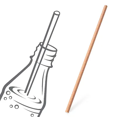 Produktbild von 200x Papiertrinkhalme JUMBO natur 280 mm für Flaschenkonsum Ø 8 mm